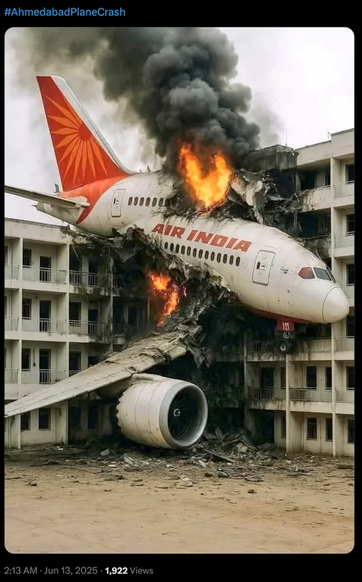 Blog4_July21 Air India Crash Misinformation — Doctored and AI-Generated Visuals